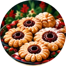 A platter of jam-filled holiday cookies